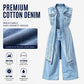 👗👖 LIMITED-TIME 50% OFF! Women’s Sleeveless High-Slit Denim Vest Dress – Irregular Longline Cut, Premium Denim & Bold Layered Style ✨
