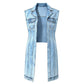 👗👖 LIMITED-TIME 50% OFF! Women’s Sleeveless High-Slit Denim Vest Dress – Irregular Longline Cut, Premium Denim & Bold Layered Style ✨