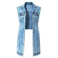 👗👖 LIMITED-TIME 50% OFF! Women’s Sleeveless High-Slit Denim Vest Dress – Irregular Longline Cut, Premium Denim & Bold Layered Style ✨