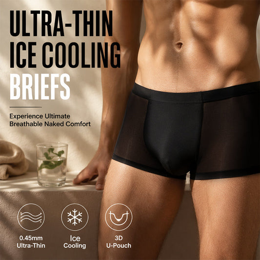 🧊🔥 LIMITED-TIME 52% OFF! Men’s Ice-Cooling Ultra-Thin Boxer Briefs – 0.45mm Lightweight Fabric, Breathable Micro-Pores & 3D Comfort Pouch
