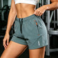 🩳☀️Buy 2 Get 1 Free! Women’s Lightweight Loose-Fit Active Shorts – Adjustable Waist, Zippered Pockets & Reflective Detail ✨