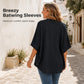🌸👚 LIMITED-TIME 51% OFF! Women’s Textured Split V-Neck Tunic Top – Breezy Batwing Sleeves, Relaxed Fit & All-Day Comfort ✨