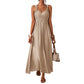 👗☀️ LIMITED-TIME 52% OFF! Women’s Empire-Waist Maxi Dress – Ruched V-Neck, Flowy Ankle-Length Skirt & Stretch Comfort ✨