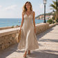👗☀️ LIMITED-TIME 52% OFF! Women’s Empire-Waist Maxi Dress – Ruched V-Neck, Flowy Ankle-Length Skirt & Stretch Comfort ✨