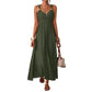 👗☀️ LIMITED-TIME 52% OFF! Women’s Empire-Waist Maxi Dress – Ruched V-Neck, Flowy Ankle-Length Skirt & Stretch Comfort ✨