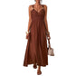 👗☀️ LIMITED-TIME 52% OFF! Women’s Empire-Waist Maxi Dress – Ruched V-Neck, Flowy Ankle-Length Skirt & Stretch Comfort ✨