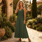 👗☀️ LIMITED-TIME 52% OFF! Women’s Empire-Waist Maxi Dress – Ruched V-Neck, Flowy Ankle-Length Skirt & Stretch Comfort ✨