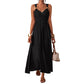 👗☀️ LIMITED-TIME 52% OFF! Women’s Empire-Waist Maxi Dress – Ruched V-Neck, Flowy Ankle-Length Skirt & Stretch Comfort ✨