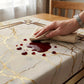 🎉 LIMITED TIME 50% OFF! 🏠 Waterproof Marble-Print Tablecloth – Elegant Beige & Gold Pattern, Spill-Resistant Polyester ✨