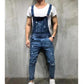 👖Men's Denim Overalls Distressed Ripped Bib Jumpsuits