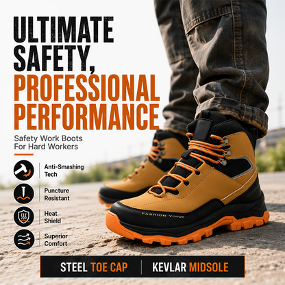 💪Steel Toe Safety Shoes – Puncture-Resistant, Protective & Comfortable for Work