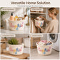 Handwoven Cotton Rope Storage Basket with Colorful Alphabet Accents