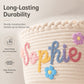 Handwoven Cotton Rope Storage Basket with Colorful Alphabet Accents