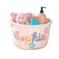 Handwoven Cotton Rope Storage Basket with Colorful Alphabet Accents