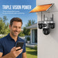 🏠3 Lenses. 0 Wires. 100% Peace of Mind. Triple solar-powered security that watches every angle — no WiFi, no electric bill.