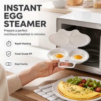 🥳2026 HOT SALE🥳💞50K+ SOLD! 🥚✨ BUY 1 GET 1 FREE! Dual Cavity Microwave Egg Poacher – Quick oil‑free cooking, food‑grade PP & versatile. Perfect for busy mornings – healthy breakfast in minutes! ⚡🍳