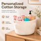 Handwoven Cotton Rope Storage Basket with Colorful Alphabet Accents