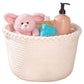 Handwoven Cotton Rope Storage Basket with Colorful Alphabet Accents