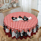 🐓 Red Plaid Rooster Tablecloth