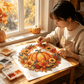 ⏳LAST DAY SALE 50%🎃🍂 Autumnal pumpkin wreath with a diamond pattern to hang up – Complete DIY kit