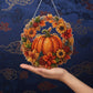 ⏳LAST DAY SALE 50%🎃🍂 Autumnal pumpkin wreath with a diamond pattern to hang up – Complete DIY kit