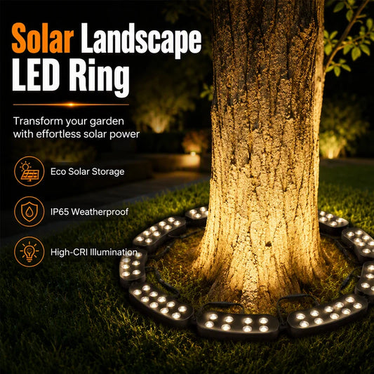 🌳💡 Ring-Shaped Solar Tree Lights – Weatherproof Outdoor Spotlights Ideal for Trees, Pillars, and Gardens