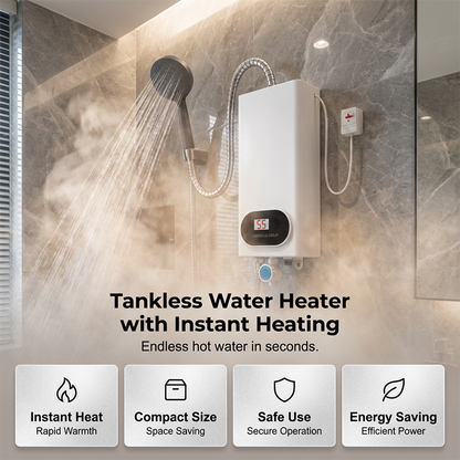 🚿🌡️Compact & Safe Instant Electric Water Heater🔥