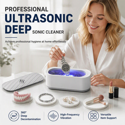🎁 Ultrasonic Cleaner – Deep cleaning, compact & quiet – Perfect for jewelry, glasses & small items 💎