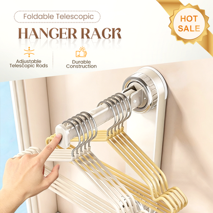 🏠 Foldable Telescopic Suction-Cup Hanger Rack – No-Drill Retractable Clothes Drying Pole