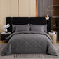 🛏️ Brushed Microfiber Comforter Set: Diamond Quilting, Moisture-Wicking, All-Season, with 2 Pillowcases
