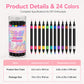 ⏳LAST DAY SALE ONLY ￡9.99!!💕🎁24 Colors Dual Ended Nail Art Pens Set