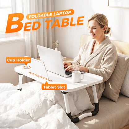 💻🛏️Foldable Laptop Bed Table with Cup Holder