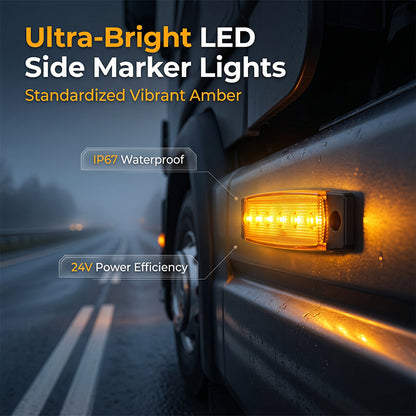 🚛 Save 50%! 💡 LED Side Marker Lights – 10-pack, bright & durable for trucks ✨