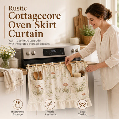 ☀️Oven Skirt Curtain with Pockets – Decorative, Storage‑friendly, Durable ✨