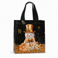 Black Christmas Non Woven Gift Tote Bag Holiday Present Packaging Bag 23x22x11cm