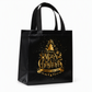 Black Christmas Non Woven Gift Tote Bag Holiday Present Packaging Bag 23x22x11cm