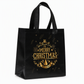 Black Christmas Non Woven Gift Tote Bag Holiday Present Packaging Bag 23x22x11cm