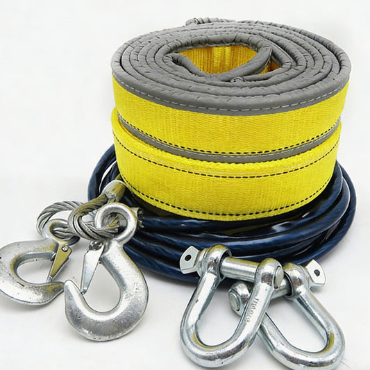 🚗💪🔩8-Ton Tow Rope with U-Shackle Hooks