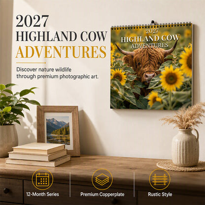 📢📢50% OFF !! ⏰2027 Highland Cow Wall Calendar