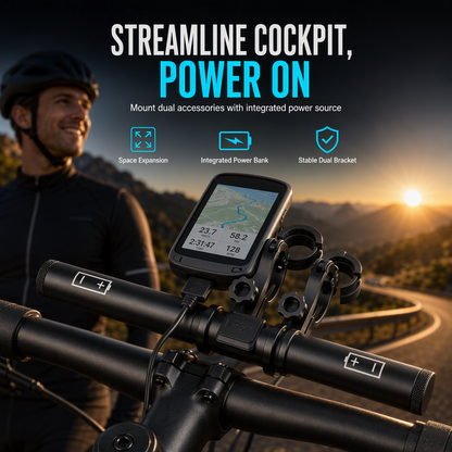 🎁2026 New Arrivals 50% OFF💥Bike Handlebar Extender with USB Power Bank – Waterproof, Vibration‑Resistant Dual Mount Bracket ⚡