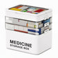 Large Plastic Medicine Storage Box with Multi-Layer Divided Compartments Portable Family Emergency First Aid Organizer Box