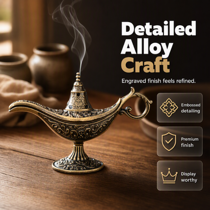 🔥 BUY 1 GET 1 FREE!! 🪔 Retro Aladdin Magic Lamp Incense Burner, Vintage Aroma Diffuser