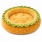 🍔Cute Hamburger Bun Shaped Pet Bed 🐾Warm Cozy Round Dog Bed Cushion for All Seasons