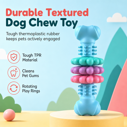 ⏳🔥LIMITED-TIME 50% OFF! ⏰Durable TPR Bone Shaped Dog Chew Toy Bite Resistant Teething Toy for Large Dogs🦴