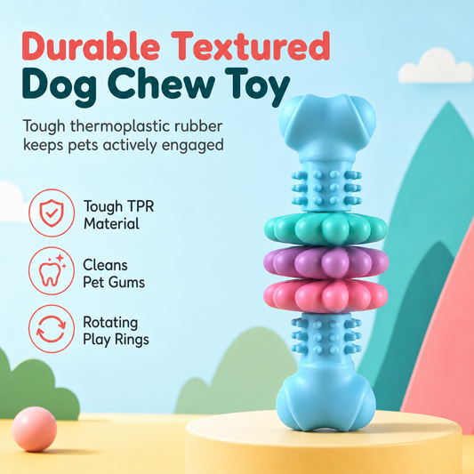 ⏳🔥LIMITED-TIME 50% OFF! ⏰Durable TPR Bone Shaped Dog Chew Toy Bite Resistant Teething Toy for Large Dogs🦴