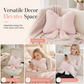 🎀🦋✨Soft Minimalist Bowknot Throw Pillow with Detachable Design Decorative Lumbar