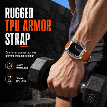 ⌚✨Integrated Protective Smartwatch Band & Case – Color-Block Translucent Sport Strap, 40–49mm
