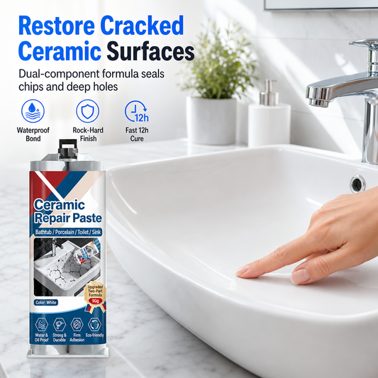 🛁Buy 1 Get 1 Free🧱 Ceramic Tile Repair Paste – Quick-Drying, Crack & Chip Filler – Waterproof Epoxy for Sinks, Tiles & Marble 🛠️