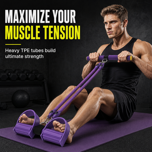 💪🏋️✨Multifunctional Pedal Resistance Band Elastic Pull Rope for Abdominal Exercise Home Workout Yoga and Pilates Fitness for Men and Women