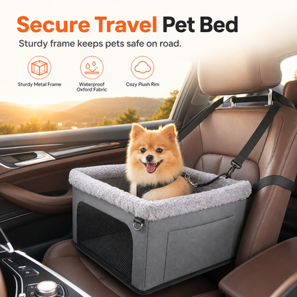 🐶! Heavy-duty metal frame, waterproof Oxford fabric, safety leash – protects your dog & seats. 🛡️
